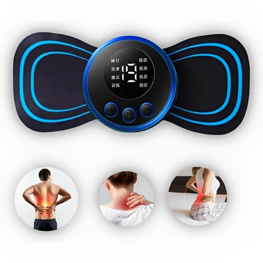 Mini Massageador Portátil Elétrico EMS para Estimulação do Pescoço - Alívio para Dores Musculares Cervicais